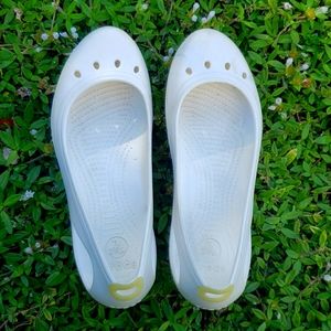 Women White Crocs Size 10 Slide on